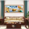 Tela de Algodón Importada Punto de Cruz Real Mona Lisa "Armonía en el Hogar, Prosperidad en Todo, Fortuna Viniendo" Versión Pequeña para Bordado de Sala