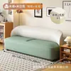 Sofá de Couro Estilo Cream para Apartamento Pequeno com Encosto Curvo de Cor Contrastante Profundidade do Assento 47cm Sofá de Dois Lugares para Uso Doméstico