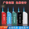 Encendedor de metal de llama azul directa de alta calidad a prueba de viento impresión personalizada publicidad creativa encendedor desechable lote