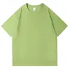 Camiseta de Algodón Puro 200g Hombro Caído Cuello Redondo Manga Corta Verano Nuevo Estilo Directo de Fábrica 39 Colores Unisex Holgada Color Sólido Venta al por Mayor
