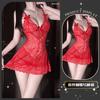 Lencería Sexy Comercio Exterior Transfronterizo Europeo y Americano Camisola Sexy Malla de Encaje Set Bordado Qqny Ropa de Dormir Tentación