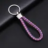 Joyería Tejida Creativa Llavero de Cuerda de Cuero Colgante para Coche Llavero de Cuerda de PU para Pareja Pequeño Regalo Fabricante Bolsa