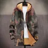 Chaqueta de Nuevo Estilo Transfronteriza con Elementos de Patrón Multicolor Cremallera B6 con Capucha Cárdigan Grueso de Invierno Forro Polar de Algodón con Forro Amarillo