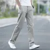 Pantalones casuales de alta gama para hombre italianos, corte recto y holgado, nuevo estilo verano 2026, pantalones largos versátiles de color liso para negocios
