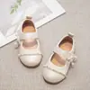 Zapatos de Princesa para Niñas, Zapatos Infantiles, Nuevos Zapatos de Cuero Pequeños para Primavera y Otoño 2026, Zapatos Individuales Plateados de Suela Blanda para Niñas, Elegantes