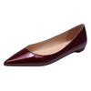 Zapatos Planos D-7 Borgoña para Mujer, Nuevo Estilo 2025, Zapatos Sexy de Suela Roja con Aumento Oculto de Altura, Elegantes Zapatos de Punta Fina Poco Profundos