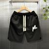Shorts Verdes Bordados Finos de Marca da Moda para Homens, Calças Casuais Esportivas de Cinco Pontos, Shorts de Praia Soltos da Moda para Homens