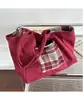 Bolsa Cruzada de Cuadros Retro de Gama Alta Estilo Británico Novedad Otoño e Invierno para Mujer, Bolsa de Hombro Ligera de Gran Capacidad