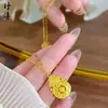 Colar com Pingente de Cabacinha das Quatro Beleza da Vida Banhado a Ouro Mais Vendido no TikTok para Mulheres, Colar de Cabacinha Vazada em Filigrana Atacado