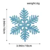 Decoraciones de Navidad 10 cm Copos de Nieve Plástico Copos de Nieve Enpolvados Decoración de Árbol de Navidad Colgantes de Copos de Nieve Calados