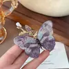 Broche de Tecido Bordado Vintage Borboleta Azul com Pérolas de Água Doce, Acessório de Roupa Fashion e Único