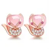 Promoção Imperdível Pingente de Cristal Rosa Natural Brincos de Raposa Amor de Raposa Brincos de Cristal Rosa Brincos Diamante Rosa Pedra Hibisco Brincos de Animal