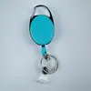 Chaveiro Retrátil Oval para Exterior de Cor Sólida Porta-Crachá Chaveiro Retrátil