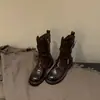 Botas de motociclista coreanas cómodas de suela gruesa, punta redonda, sin cordones, nuevas para otoño e invierno 2026, botas de montar versátiles y de moda para mujer