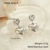Pendientes Transfronterizos Europeos y Americanos de Acero Inoxidable, Color Acero con Forma de Corazón, Simples, Modernos, Versátiles, Geométricos que No se Desvanecen para Mujer