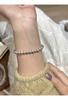 Manta Suave Primavera y Verano Pulsera de Plata de Ley Perla Rosa Apilada Desgaste Lujo Ligero Pulsera de Gama Alta Pulsera Versátil