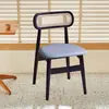 Cadeira de Rattan em Madeira Maciça Estilo Nórdico para Sala de Estar de Casa Celebridade da Internet Encosto Banqueta Cadeira Simples Moderna Chandigarh para Hotel e Pousada