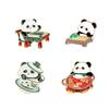 Broche de Metal Fofo de Panda Mahjong Comer Quente Acessórios de Roupa de Panda Broche Decoração de Mochila Escolar de Estudante