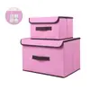 Caja de almacenamiento de tela de lino de imitación, plegable, para ropa y artículos diversos, portátil, a prueba de polvo, con tapa, venta al por mayor