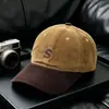 Gorra de Béisbol Estilo Coreano Retro Literaria Bordado Sencillo Letra Pana Bloque de Color Ala Suave Versátil Gorra Pato