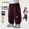 Pantalones Cargo de Otoño para Niña ShanyeDudu, Pantalones de Pierna Ancha para Niña, Pantalones Casuales de Otoño para Niño, Pantalones de Bebé