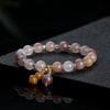 Pulseira de fivela de segurança de jade dourado natural de Xinjiang para mulheres, pulseira de jade natural multicolorida com múltiplos tesouros, pulseira de outono e inverno de uma volta com contas.