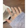 987 Estilo K Ins Nicho Diseño de Lujo Accesible Versátil Anillo de Circonias Micropavé Plata Esterlina S925 Femenino Textura