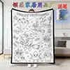 Manta Cruzada Amazon Novo Produto Artesanal Veludo Cristal Mais Vendido no Exterior Preto e Branco Manta Pai e Filho Halloween Peça Única 26 Peças para Colorir com Pincéis