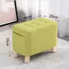Taburete pequeño de tela para el hogar, taburete para cambiarse los zapatos, reposapiés para sofá de sala de estar, banco pequeño de madera para niños, asiento cuadrado de madera para sala de estar