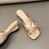 Elegantes Sandalias Abiertas con Tacón de Cuña, Estilo 2026, Nuevo Diseño de Moño, Perfectas para Vestidos de Verano, Impresionantes Pantuflas sin Cierre para Mujer