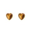 Hermosos pendientes de botón con piedra de ojo de tigre estilo Maillard de otoño e invierno para mujer, diseño de alta gama de lujo ligero, pendientes únicos en forma de corazón de moda.