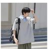 Camisa Polo de Dos Piezas Falsas de Peso Pesado Estilo Nicho Americano de Manga Corta para Hombre Verano 2025 Holgada Juvenil Casual de Media Manga