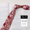Corbata Floral para Hombre Patrón Camisa de Algodón Color Macaron Estampada Estrecha 6cm Estilo Coreano Casual Corbata de Mujer