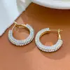 Pendientes Geométricos Exagerados con Diamantes Completos de Moda Europea y Americana para Mujer Exquisitos de Lujo Ligero Versátiles de Gama Alta Pendientes Súper Brillantes Venta al por Mayor