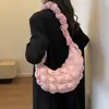 Corea del Sur Bolsa Grande Plegada Nube para Mujer Bolso Cruzado de Hombro de Gran Capacidad Burbuja Tamaño L Bolsa Empanada Bolso Tote Casual