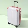 Maleta de marco de aluminio retro para mujer estudiante universitaria caja de contraseña maleta de 26 pulgadas maleta con ruedas universales fuerte anticaída 20