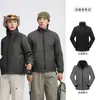 Jaqueta de fleece dupla face para casais, para homens e mulheres, outono e inverno, corta-vento e resistente à água para atividades ao ar livre, casaco de fleece com gola alta