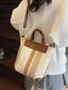 Bolso de Lona Rayada para Mujer Verano 2025 Nuevo Casual para el Trabajo y el Viaje Diario Bolso de Hombro Tote Bolso Tote Cruzado de Gran Capacidad