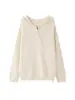 Suéter con capucha de diseño simple estilo coreano para invierno, cremallera diagonal, silueta holgada y cómoda para mujer