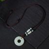 Pingente de fivela Ping An Natural Hetian Jade Jade Colar de Xinjiang Hetian Jade Ping An Fivela com embalagem de corda