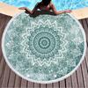 Chal de protección solar europeo y americano de microfibra con borlas redondas, toalla de playa, toalla de baño de secado rápido para la orilla del mar, se puede usar como tapete de picnic para el césped
