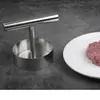 Prensa redonda para hamburguesas de acero inoxidable, para uso en cocina, para hacer hamburguesas caseras, hamburguesas de res y bolas de arroz y envoltorios de dumplings DIY