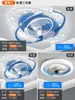 Lámpara de Techo de Cristal Ventilador Silencioso Ultradelgada Integrada Moderna Simple para Restaurante Dormitorio Luz de Ventilador de Techo con Luz de Ventilador Eléctrico