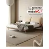 Cama de madeira maciça Ear tecido chenille cama cama dupla retrô cama estofada macia removível cama grande quarto principal