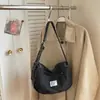 Bolsa de ombro em jeans lavado retrô, grande capacidade, bolsa transversal casual, bolsa estilo bolinho para estudantes, nova coleção primavera 2026