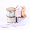 Cinta de hilo de nieve bordada con flores de doble capa y borde ondulado, cinta de pelo de lazo DIY, cinta de pelo trenzada, cinta decorativa para ropa