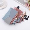 Hengsheng Nova Carteira de Couro Costura Curta Estilo Coreano Transfronteiriça Bolsa Feminina Simples com Franja Porta-Moedas Carteira Feminina de Cor Contrastante