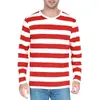 Moletom Listrado Clássico de Contraste 2025 Masculino Manga Longa Estampa 3D Colorida Casual Diário Gola Redonda