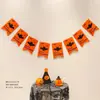Juego de Banderines de Halloween, Banderines Triangulares Negros y Naranjas, Decoraciones de Escena de Halloween, Suministros de Decoración para Fiestas en Interiores y Exteriores