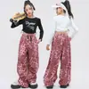 Roupas de Jazz para Meninas, Conjunto Moderno Cropped Estilo Coreano, Roupas da Moda para Passarela de Meninas, Roupas de Performance de Jazz para Crianças